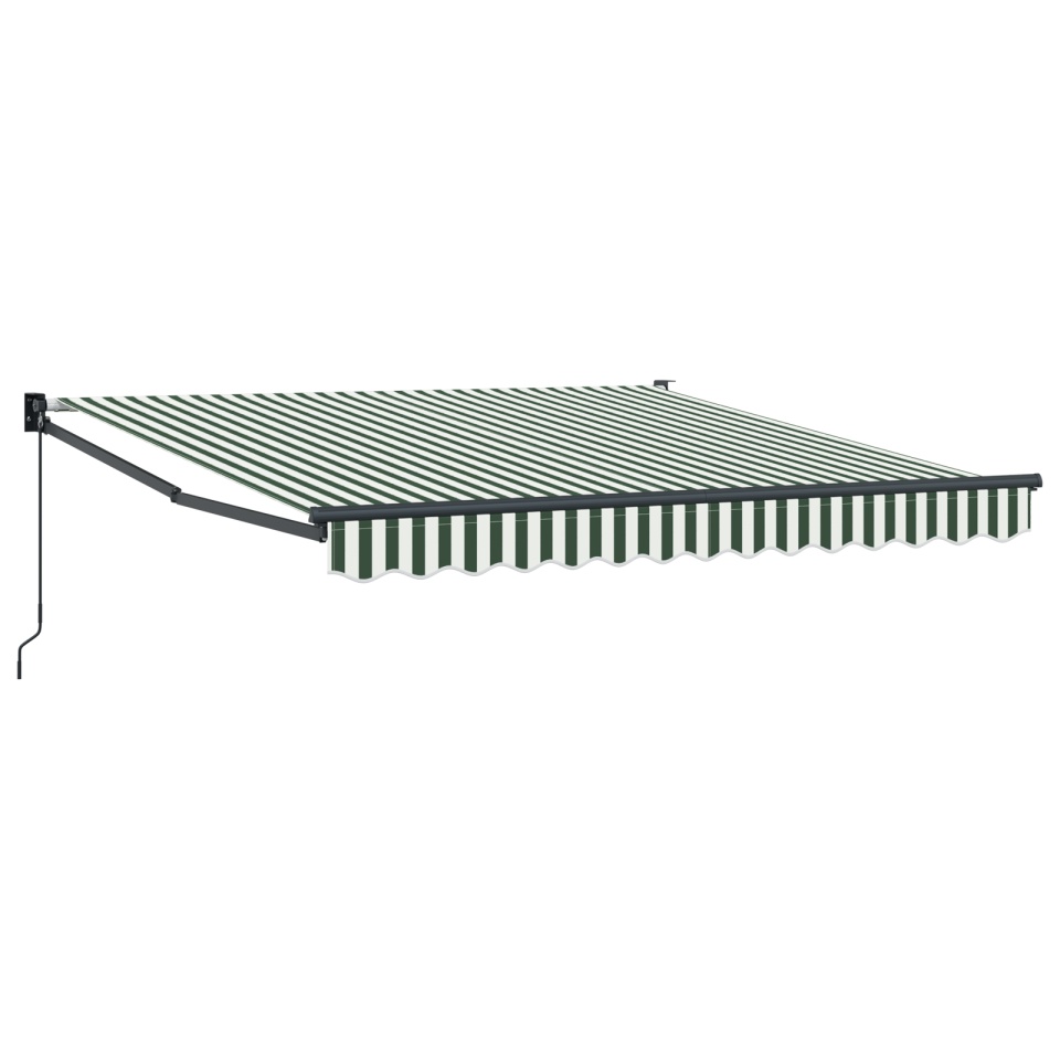 Marchiza manuală retractabilă Verde și Alb 350x250 cm, Material de înlocuire pentru marchiză pentru cadru de 3.5x2.5 m Verde și Alb - 1 | YEO