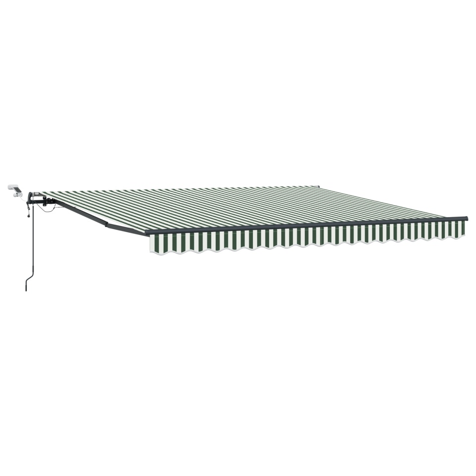 Marchiză Retractabilă Automată cu LED Verde și Alb 400x300 cm, Material pentru înlocuirea marchizei 4x3 m Verde și Alb - 1 | YEO