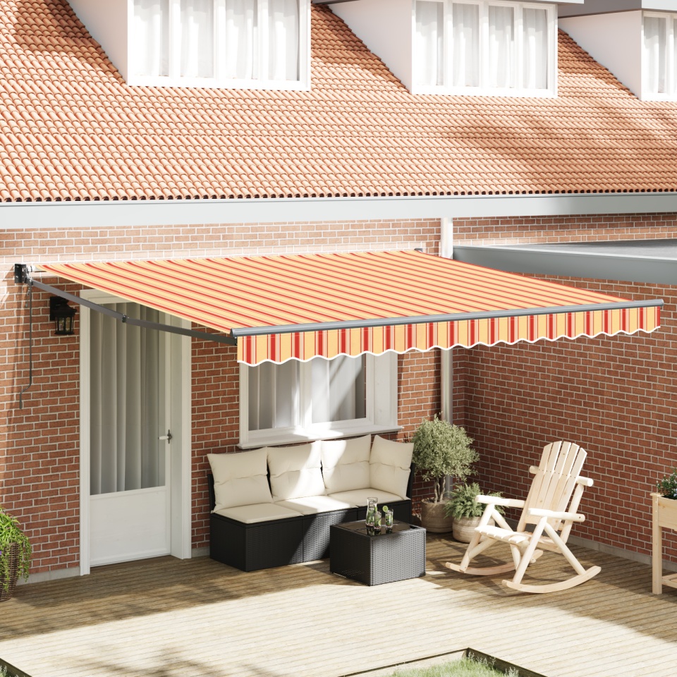 Marchiza Retractabilă Automată Galben și Portocaliu 400x300 cm