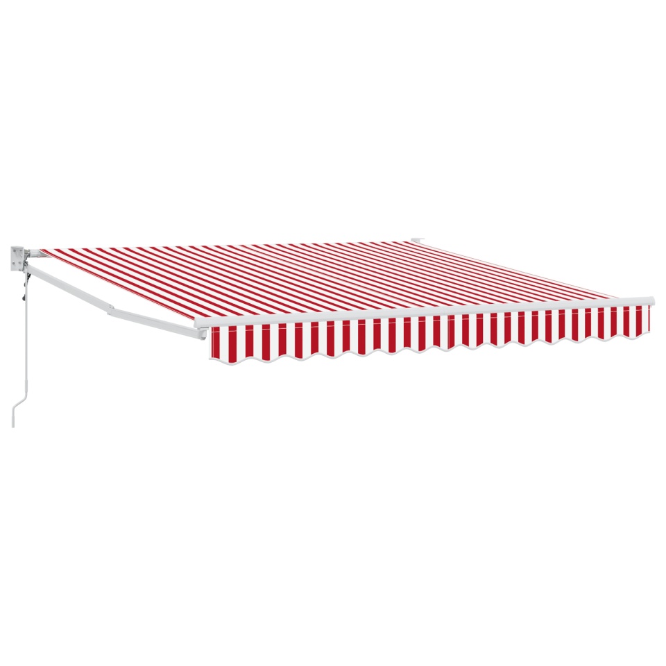 Marchiză retractabilă automatică roșie cu dungi 350x250 cm - 1 | YEO