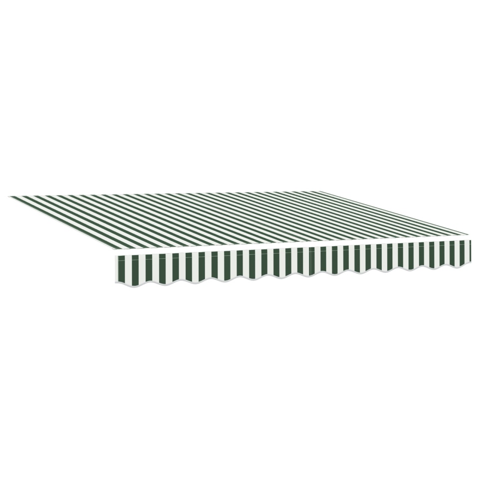 Markiză retractabilă manuală cu LED Verde și Alb 350x250 cm, Fabrica de înlocuire pentru markiză pentru cadru de 3,5x2,5 m Verde și Alb - 1 | YEO