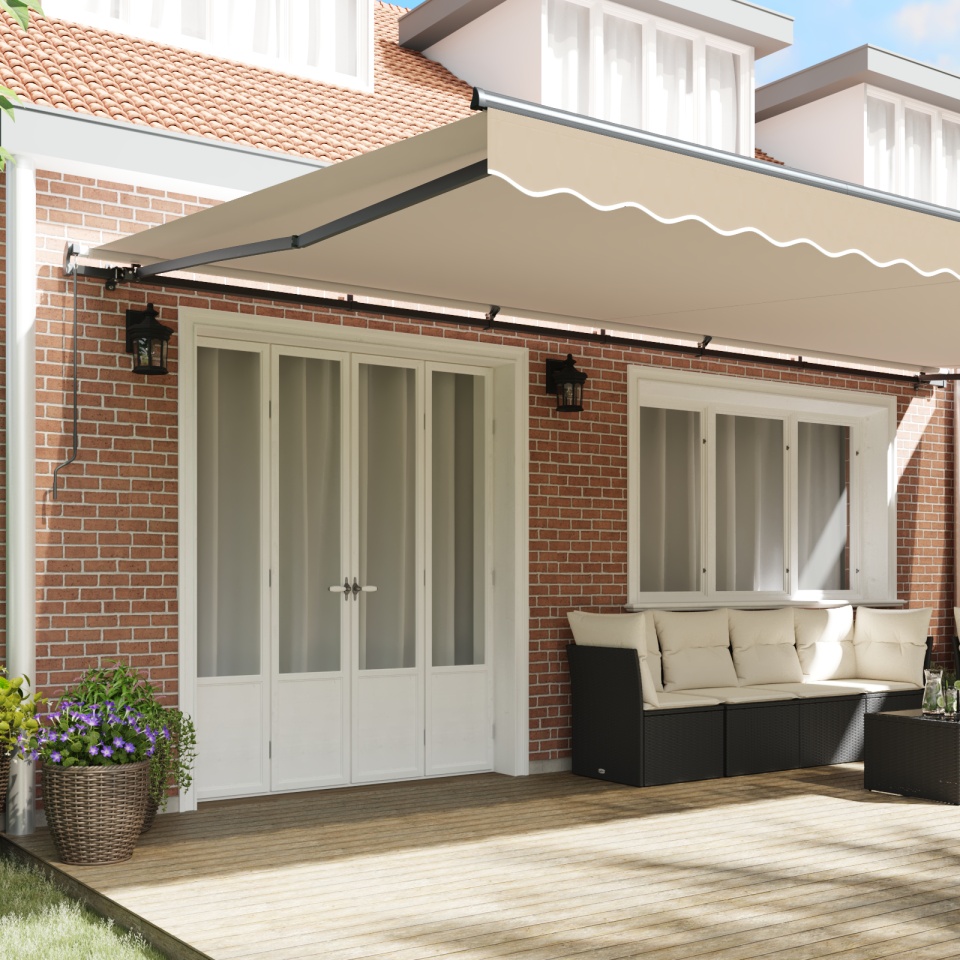 Marquize Manuale Retractabile Bej 600x300 cm, Material de înlocuire pentru marquize de 6x3 m Bej - 2 | YEO