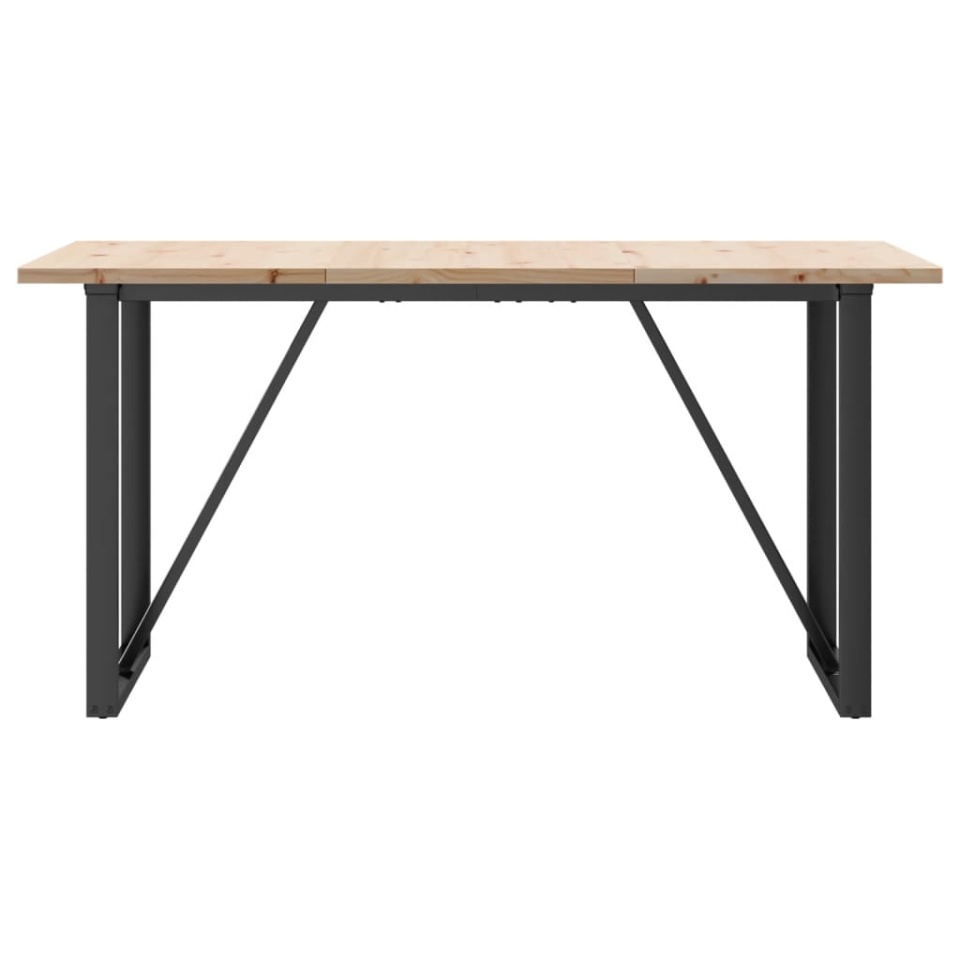 Masă bucătărie, cadru O, 140x80x75,5 cm lemn masiv pin și fontă - 3 | YEO