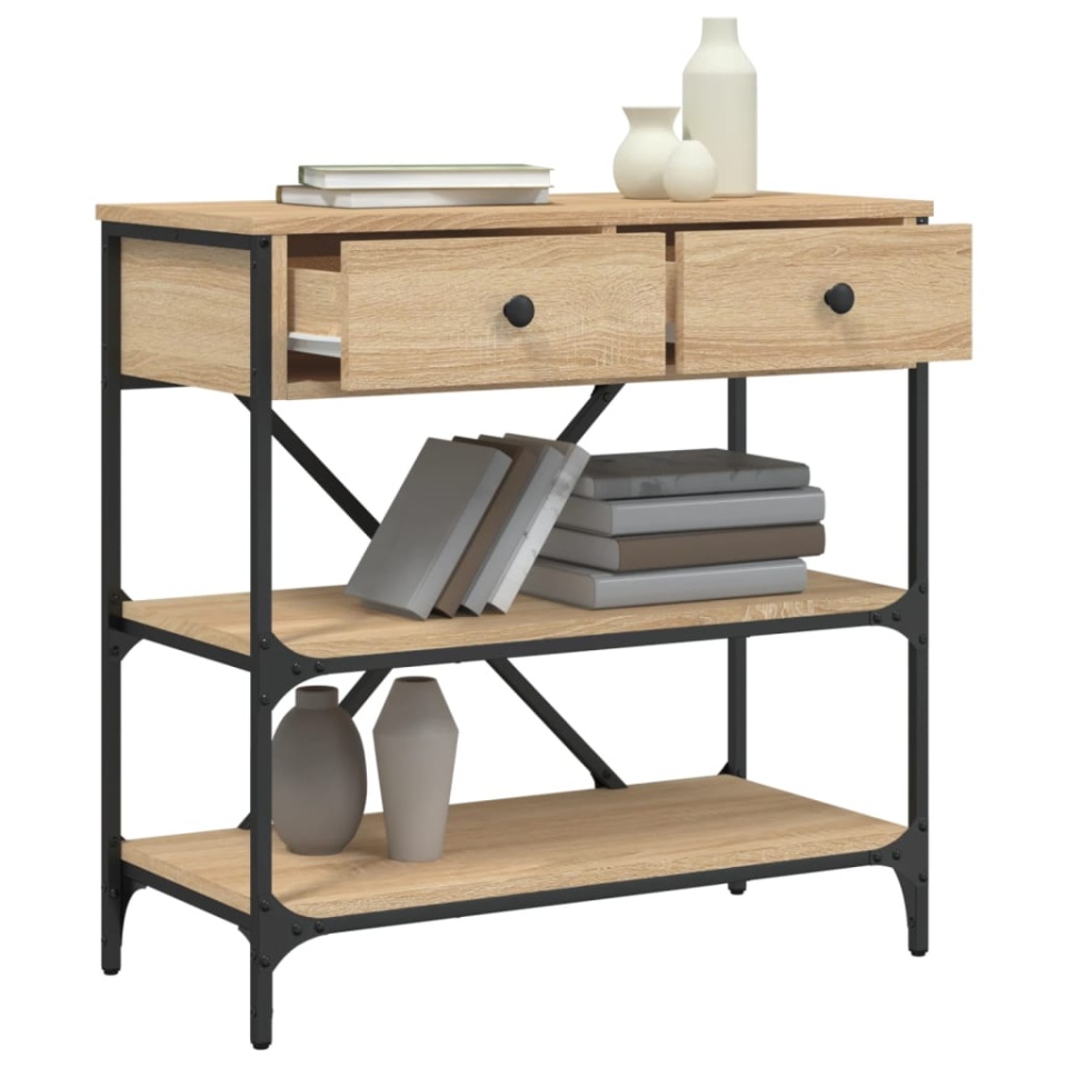 Masă consolă, stejar sonoma, 75x34,5x75 cm, lemn prelucrat - 3 | YEO