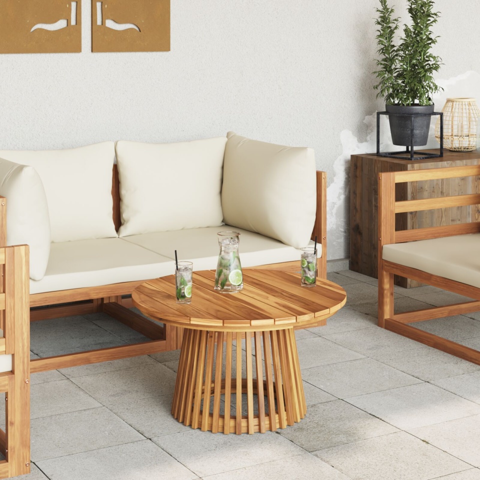 Masă de cafea pentru grădină Ø70x40 cm din lemn solid de tec - 3 | YEO