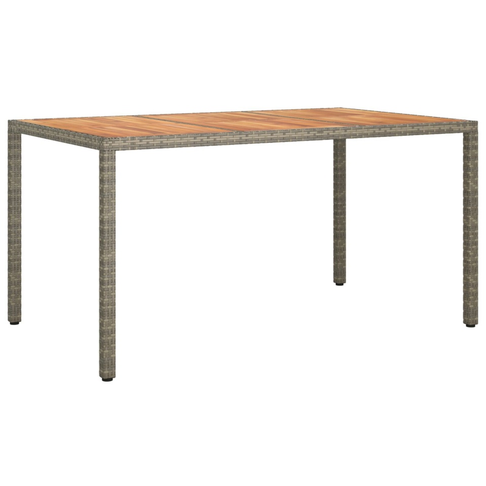 Masă de dining pentru grădină Gri 150x90x75 cm Poliratan - 1 | YEO