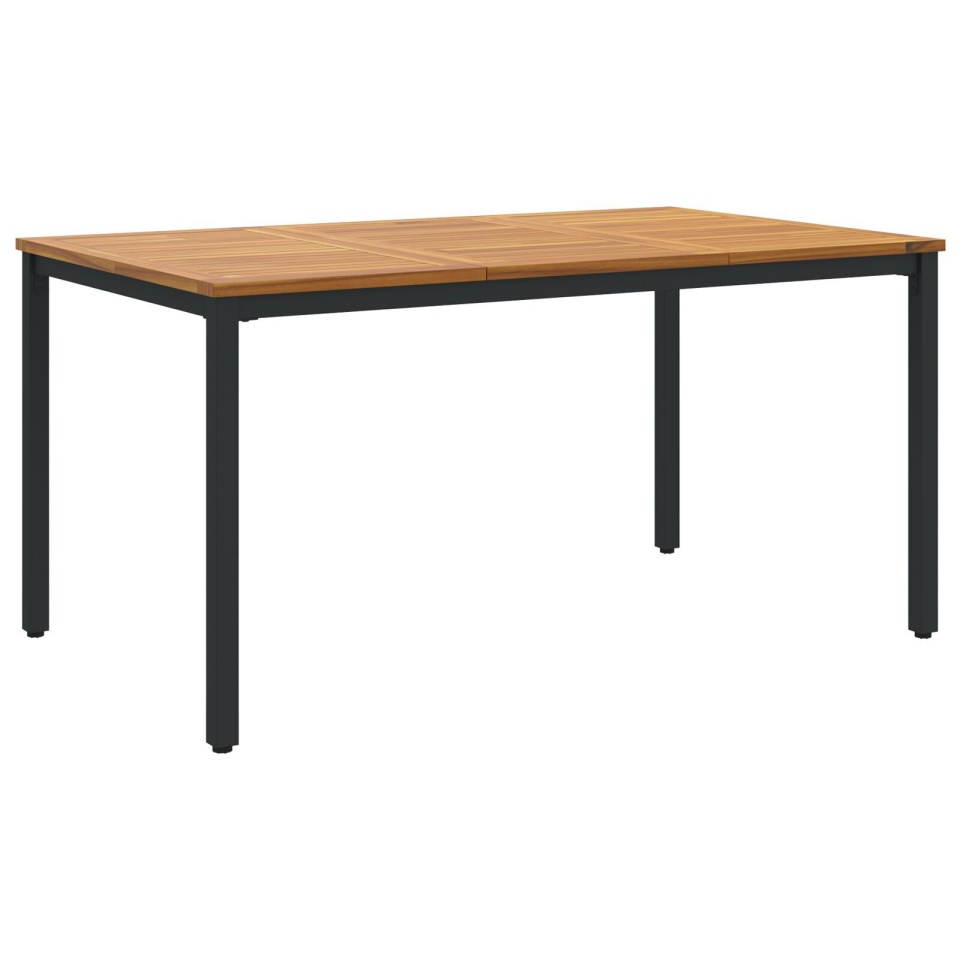 Masă de grădină 150x90x75 cm din lemn masiv de acacia și metal - 1 | YEO