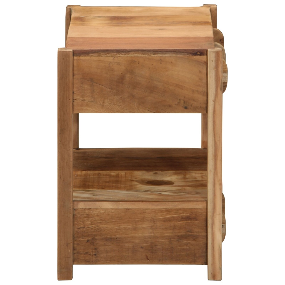Masă laterală 43x32x46 cm din lemn masiv recuperat - 3 | YEO