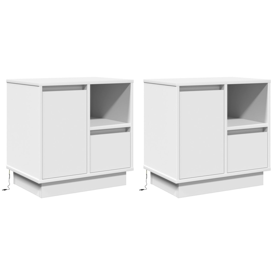 noptieră cu LED 2 buc Alb 50x34,5x50 cm - 1 | YEO