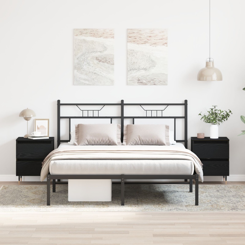 Noptiere 2 buc Black Oak 40x35x50 cm Lemn compozit