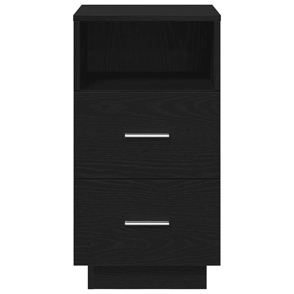 Noptiere 2 buc cu 2 sertare Negru 36x36x68 cm - 3 | YEO