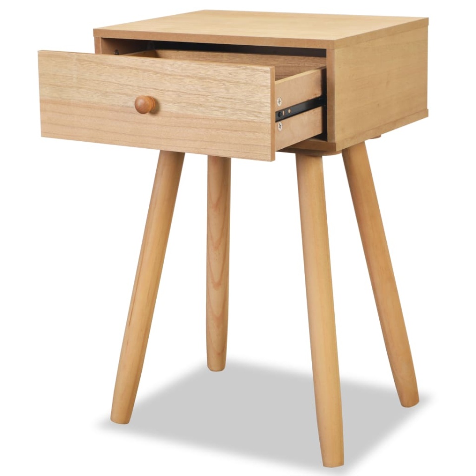 Noptiere din lemn masiv de pin 2 buc, 40 x 30 x 61 cm, maro - 3 | YEO