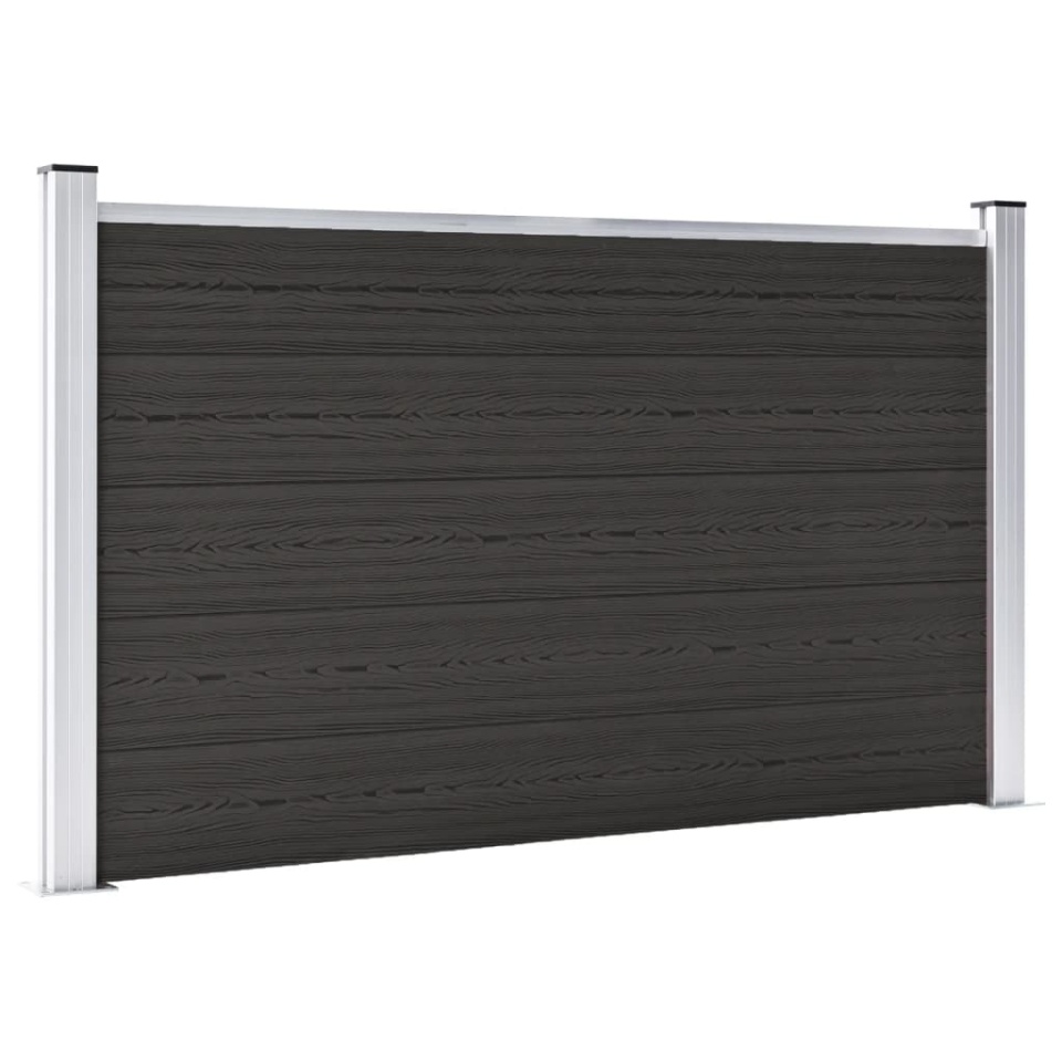 Panou de gard, 180x105 cm, negru, WPC - 1 | YEO