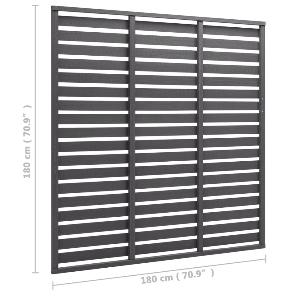 Panou de gard, gri, 180x180 cm, WPC - 3 | YEO