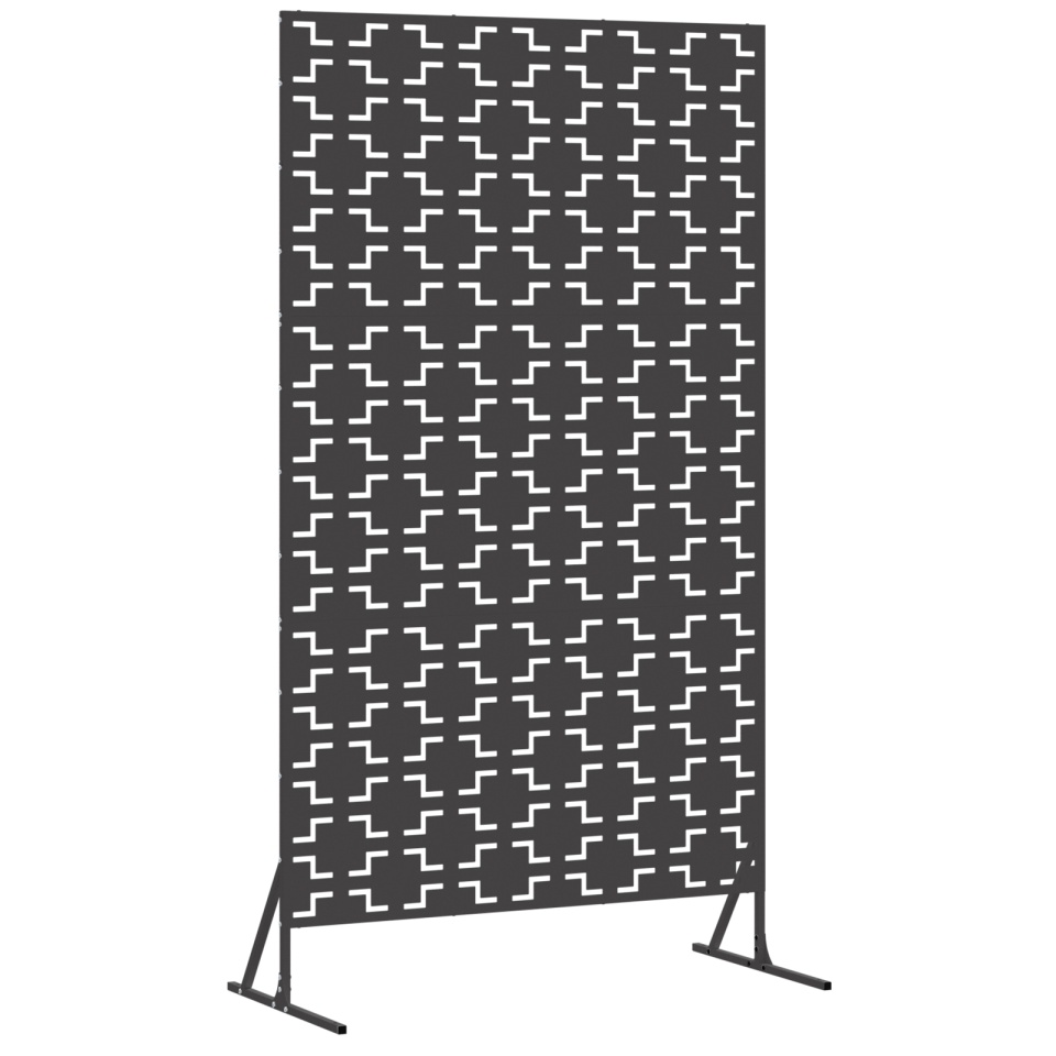 Panou de gard metalic Negru Metal Mare Inserții decorative - 1 | YEO