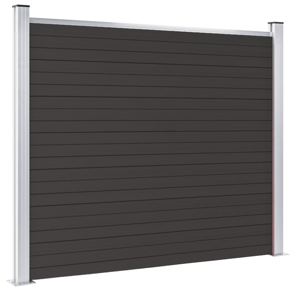 Panou de gard, negru, 180x146 cm, WPC - 2 | YEO