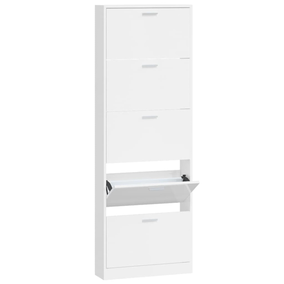 Pantofar, alb extralucios, 59x17x169 cm, lemn compozit - 1 | YEO