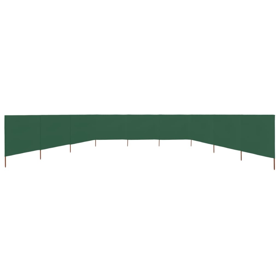Paravan anti-vânt cu 9 panouri, verde, 1200 x 160 cm, textil - 2 | YEO