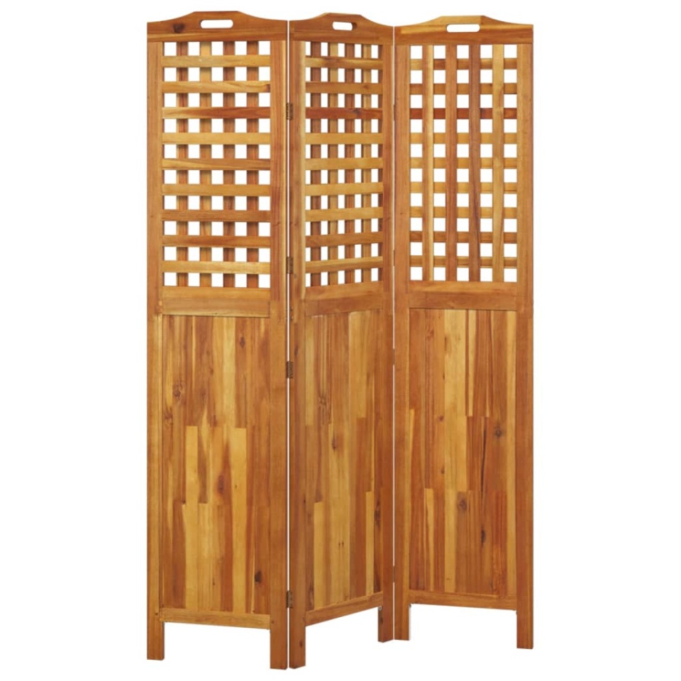 Paravan de cameră 3 panouri 121,5x2x180 cm lemn masiv de acacia - 3 | YEO