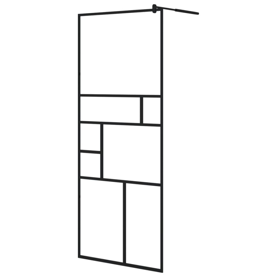 Paravan de duș walk-in negru 80x195 cm sticlă ESG transparentă - 1 | YEO