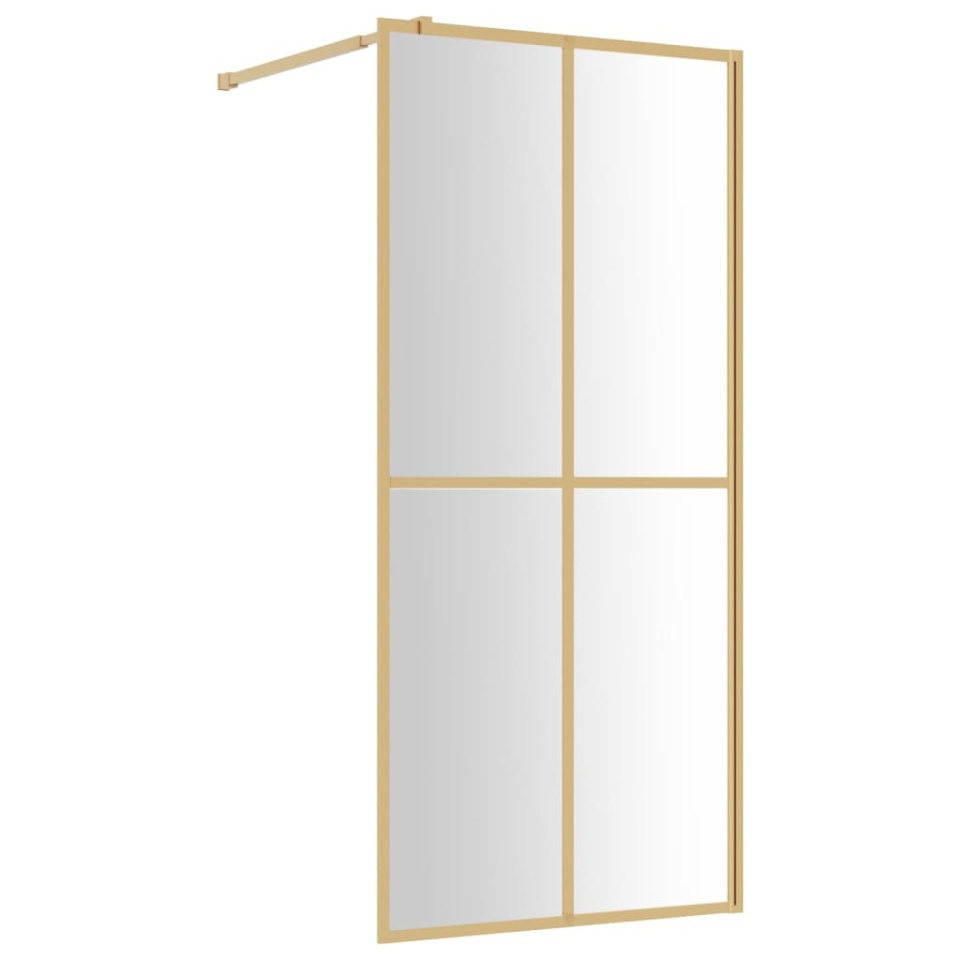 Paravan duș walk-in, auriu, 100x195 cm, sticlă ESG transparentă - 1 | YEO
