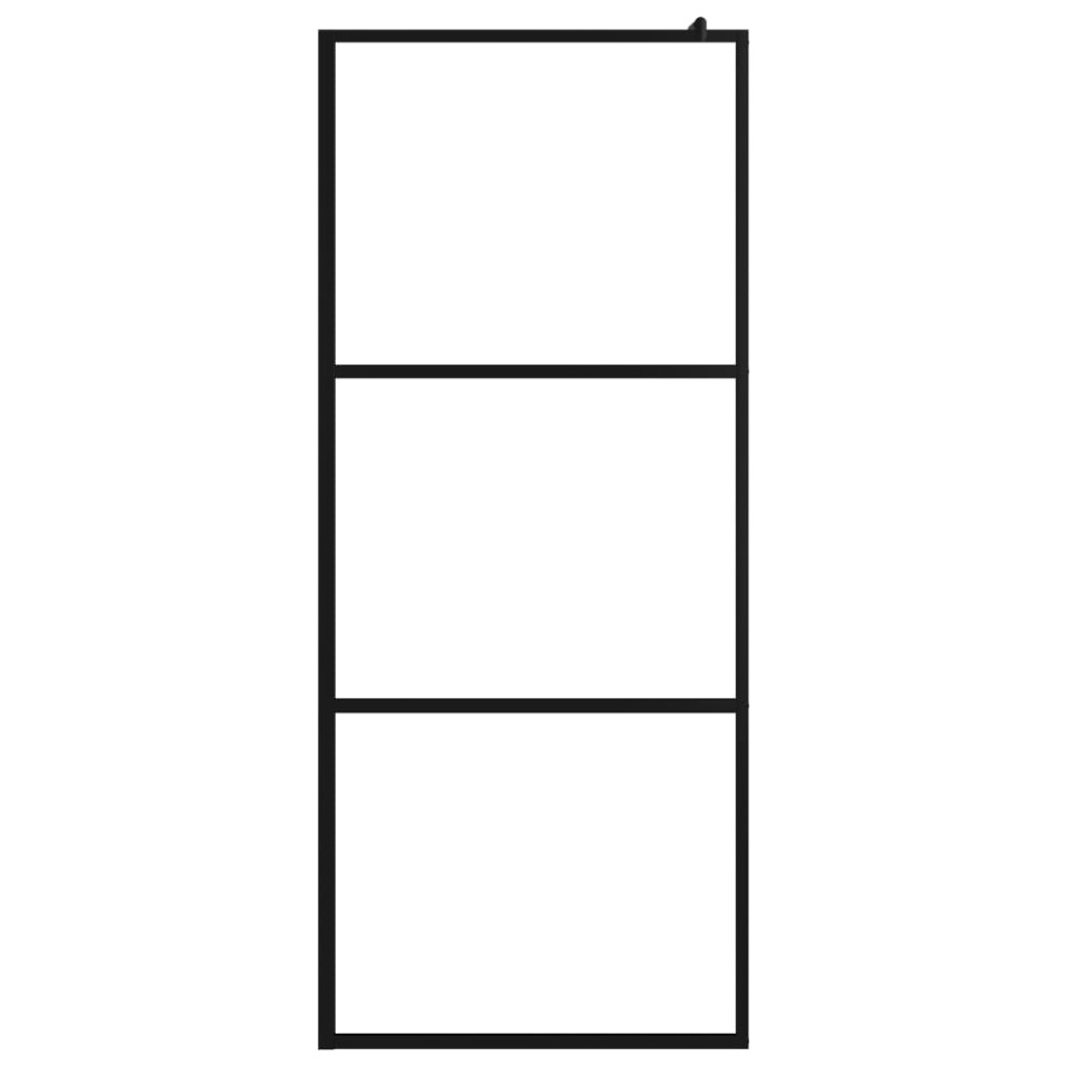 Paravan duș walk-in cu raft negru 90x195 cm sticlă ESG/aluminiu - 3 | YEO