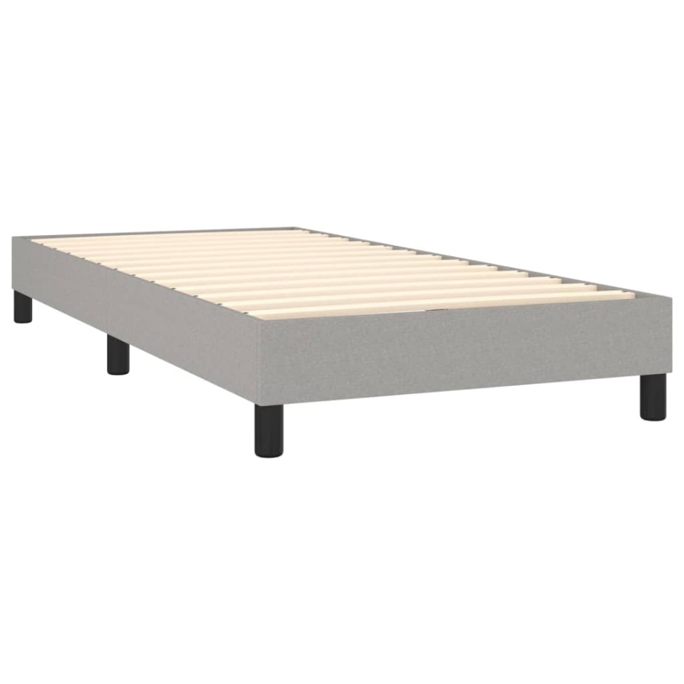 Pat box spring cu saltea, gri deschis, 90x200 cm, textil - 3 | YEO