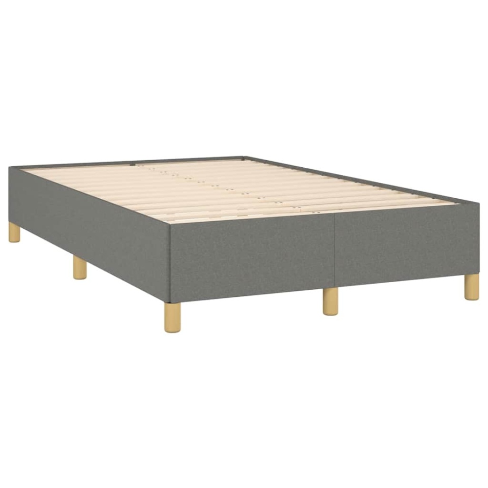 Pat box spring cu saltea, gri închis, 120x190 cm, textil - 3 | YEO