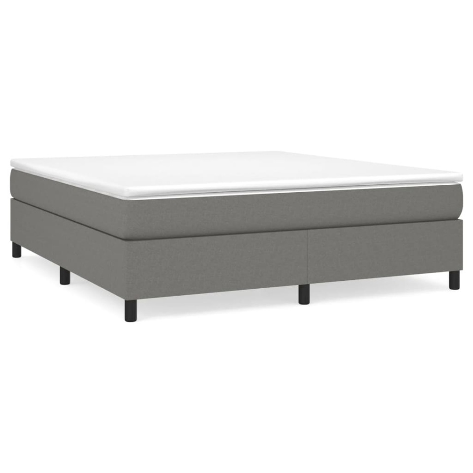 Pat box spring cu saltea, gri închis, 180x200 cm, textil - 1 | YEO