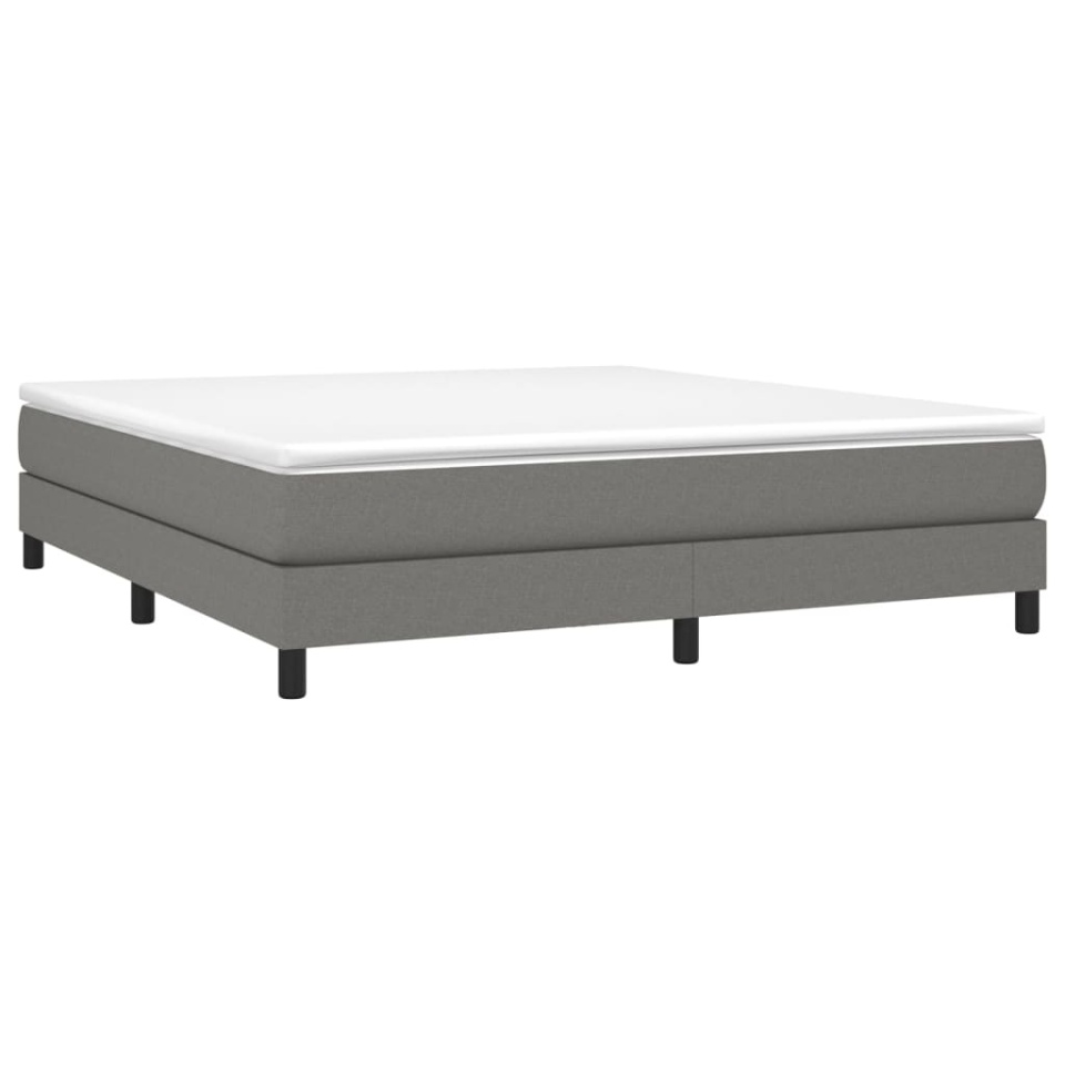 Pat box spring cu saltea, gri închis, 180x200 cm, textil - 2 | YEO