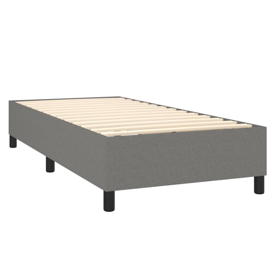 Pat box spring cu saltea, gri închis, 90x190 cm, textil - 3 | YEO