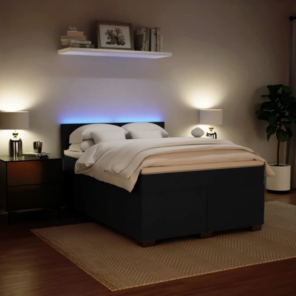 Pat box spring cu saltea, negru, 160x200 cm, catifea - 3 | YEO