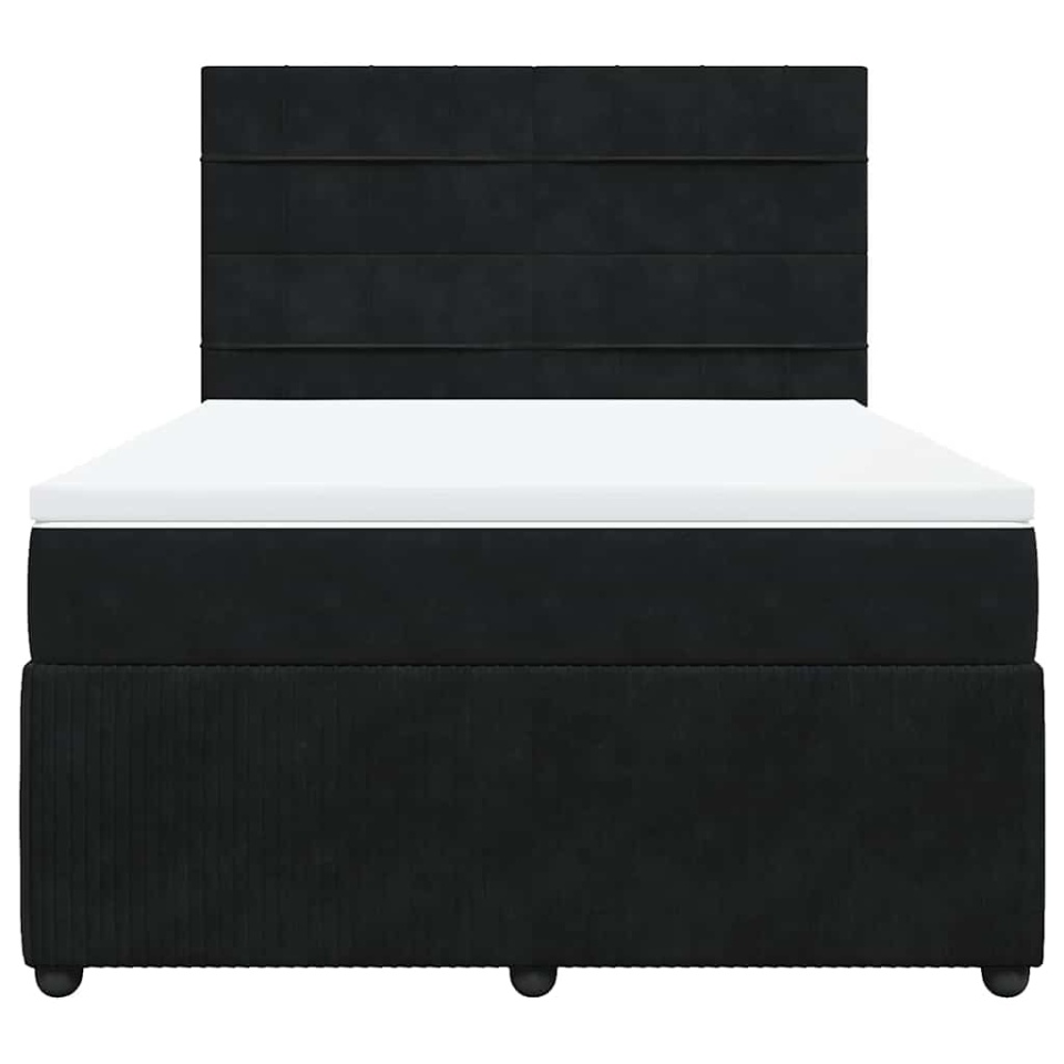 Pat box spring cu saltea, negru, 160x200 cm, catifea - 3 | YEO