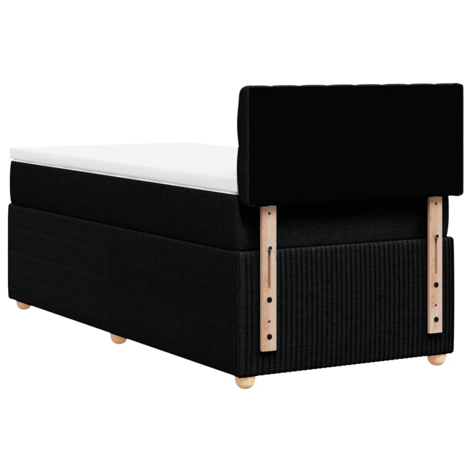 Pat box spring cu saltea, negru, 80x200 cm, textil - 4 | YEO