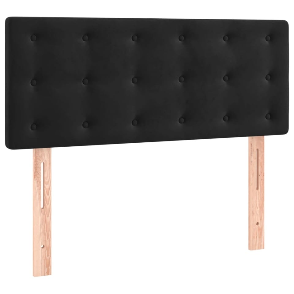 Pat box spring cu saltea, negru, 90x200 cm, catifea - 4 | YEO