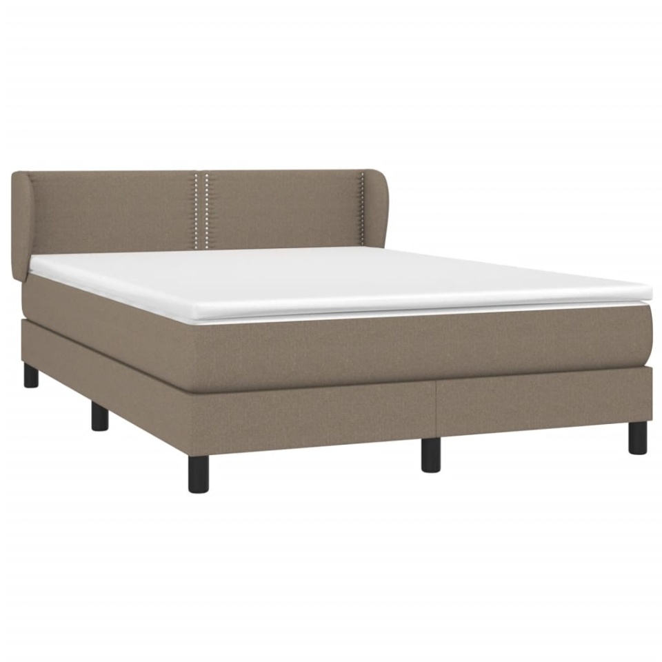 Pat continental cu saltea gri taupe 140x200 cm material textil - 2 | YEO