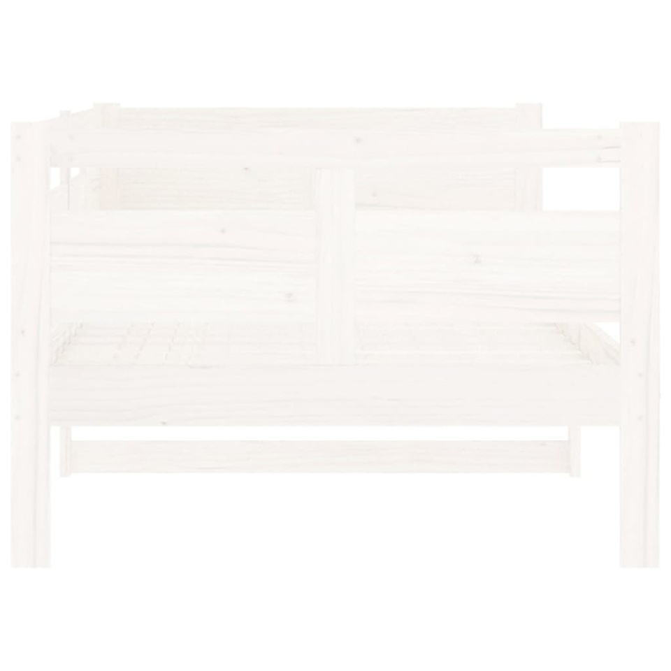 Pat de zi, 90x200 cm, alb, lemn masiv de pin - 4 | YEO