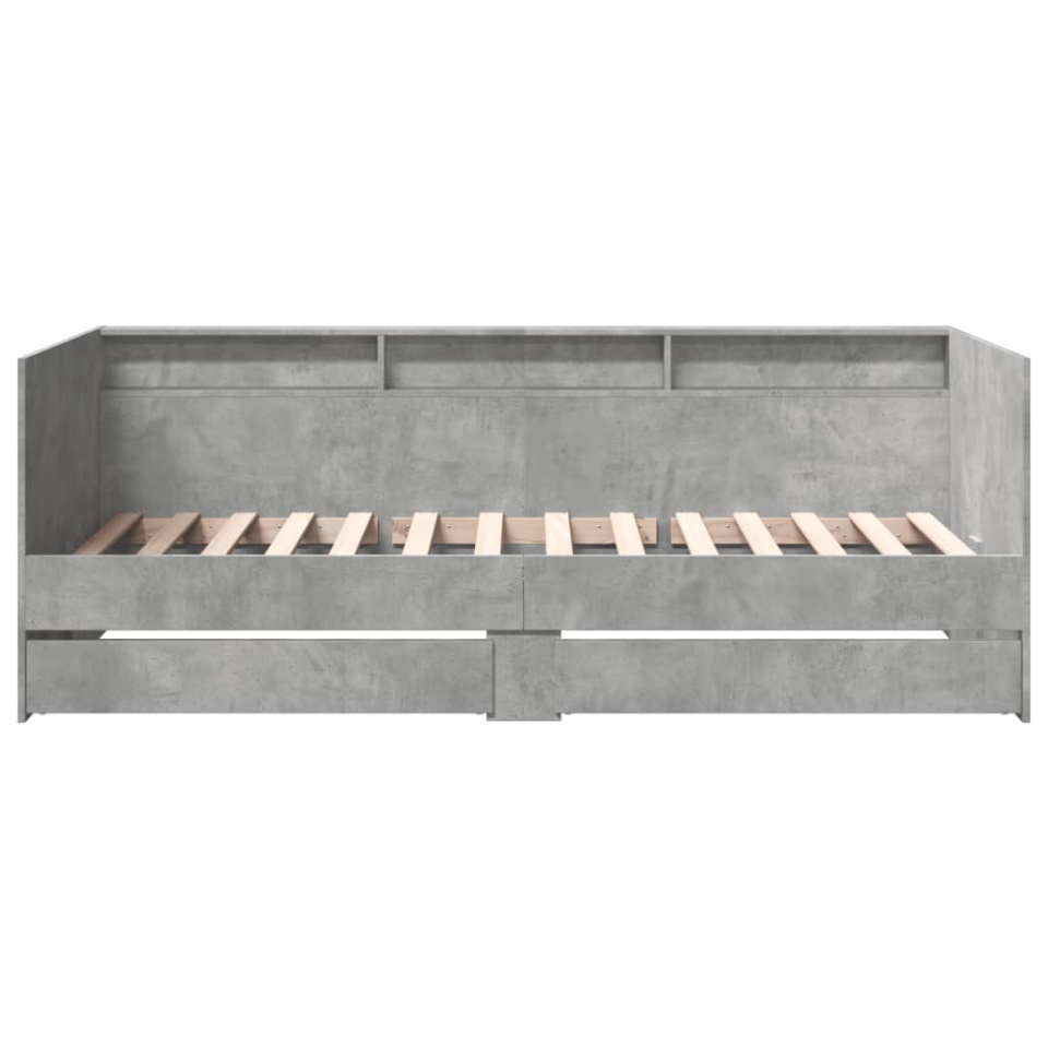 Pat de zi cu sertare fără saltea, gri beton, 100x200 cm - 3 | YEO