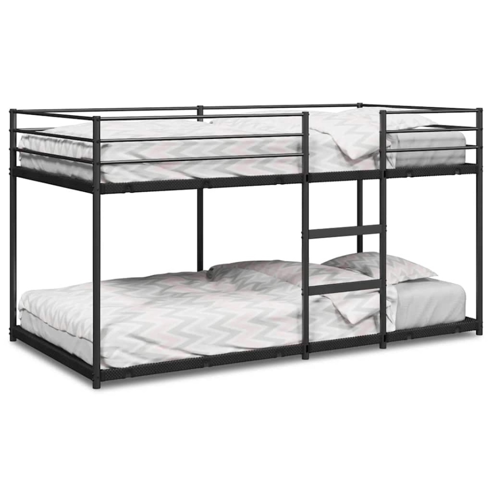 Pat supraetajat fără saltea negru 75x190 cm oțel - 1 | YEO