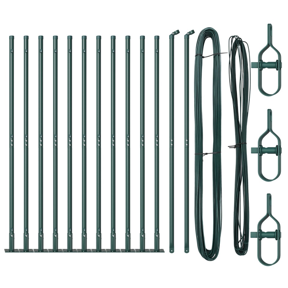 Pereți de gard cu plăci de bază 13 buc Ø32mm 78,5cm Oțel galvanizat - 1 | YEO