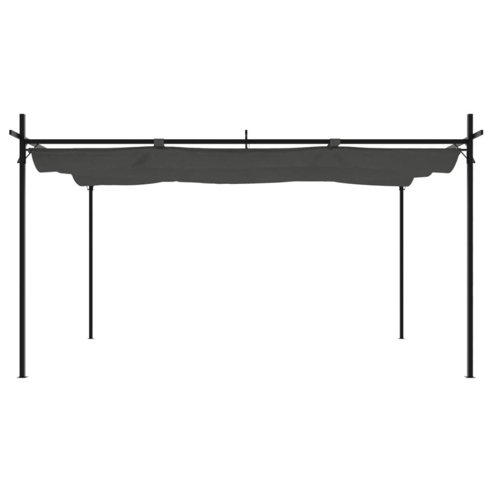 Pergola cu acoperiș retractabil, antracit, 395x292x230 cm - 2 | YEO