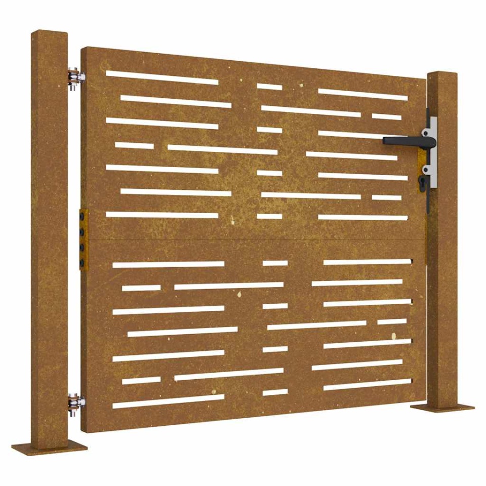 Poartă pentru grădină, 105x105 cm, oțel corten, dreptunghiuri - 1 | YEO