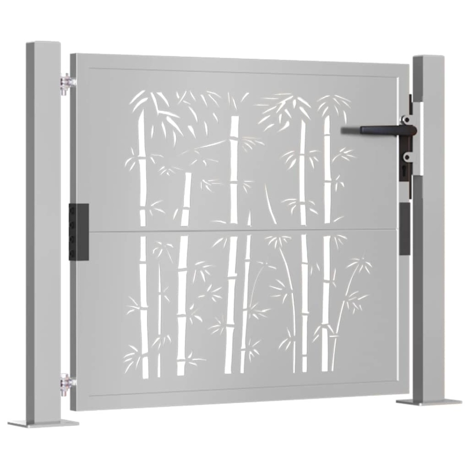 Poartă pentru grădină, 105x105 cm, oțel corten, model bambus - 2 | YEO