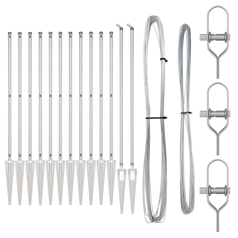 Posturi de gard cu vârf 13 buc Ø32 mm 140 cm Oțel galvanizat - 1 | YEO