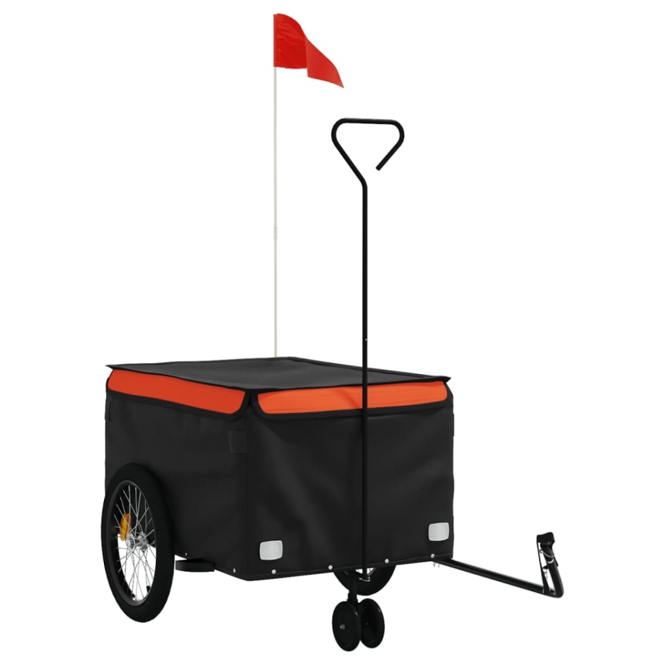 Remorcă pentru biciclete, negru și portocaliu, 45 kg, fier - 1 | YEO