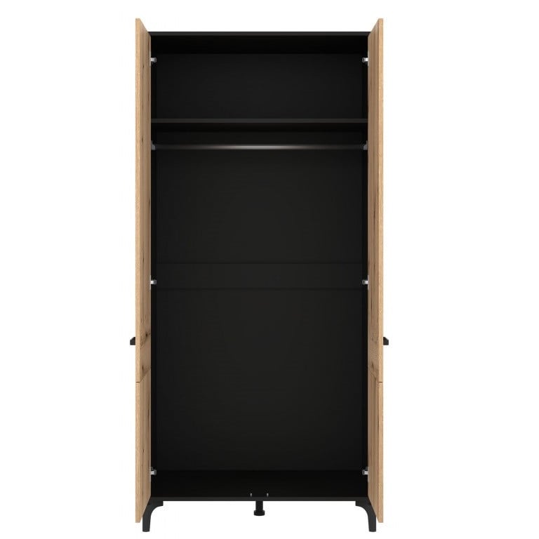 S-LINE SL08 Dulapul cu două uși 2D BLACK/OAK EVOKE - 3 | YEO