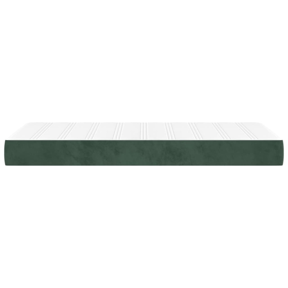 Saltea de pat cu arcuri, verde închis, 100x200x20 cm, catifea - 3 | YEO