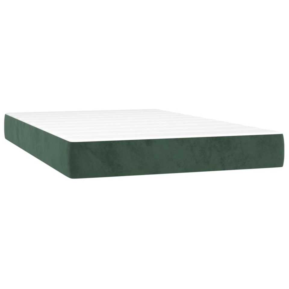 Saltea de pat cu arcuri, verde închis, 120x200x20 cm, catifea - 1 | YEO