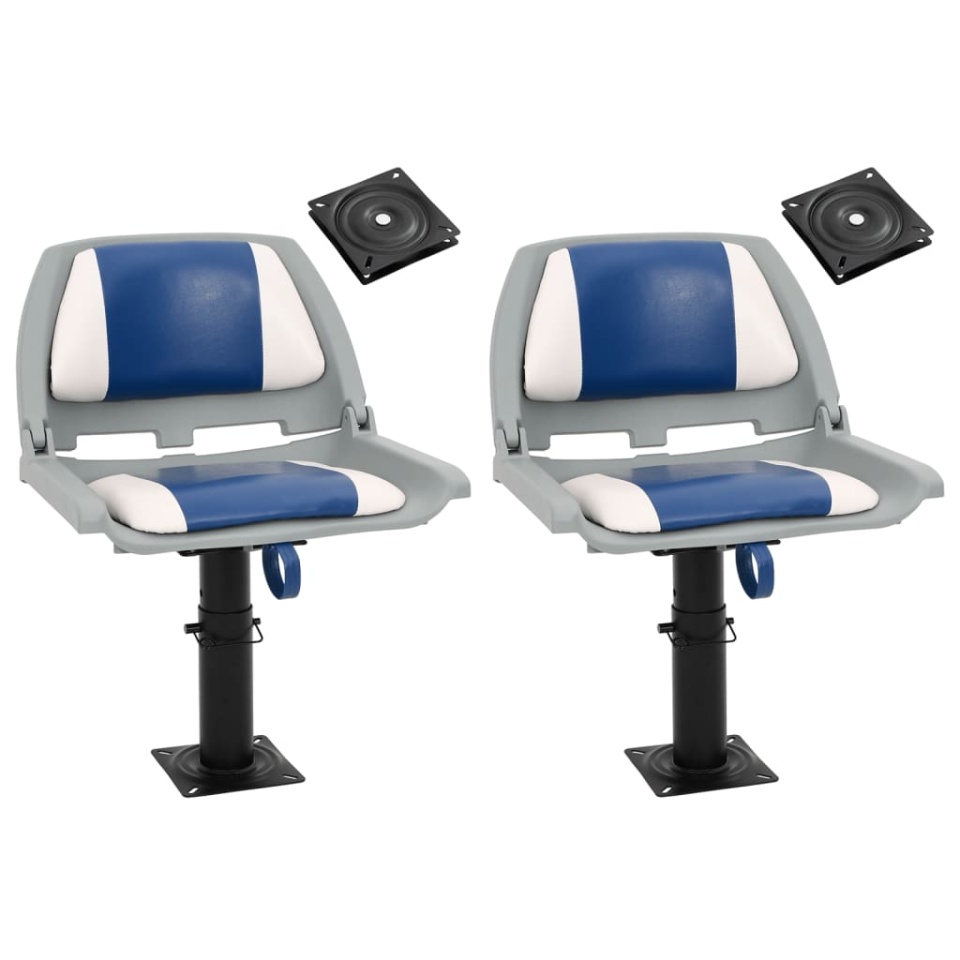 Scaun barcă 2 buc. piedestal reglabil înălțime rotativ la 360°