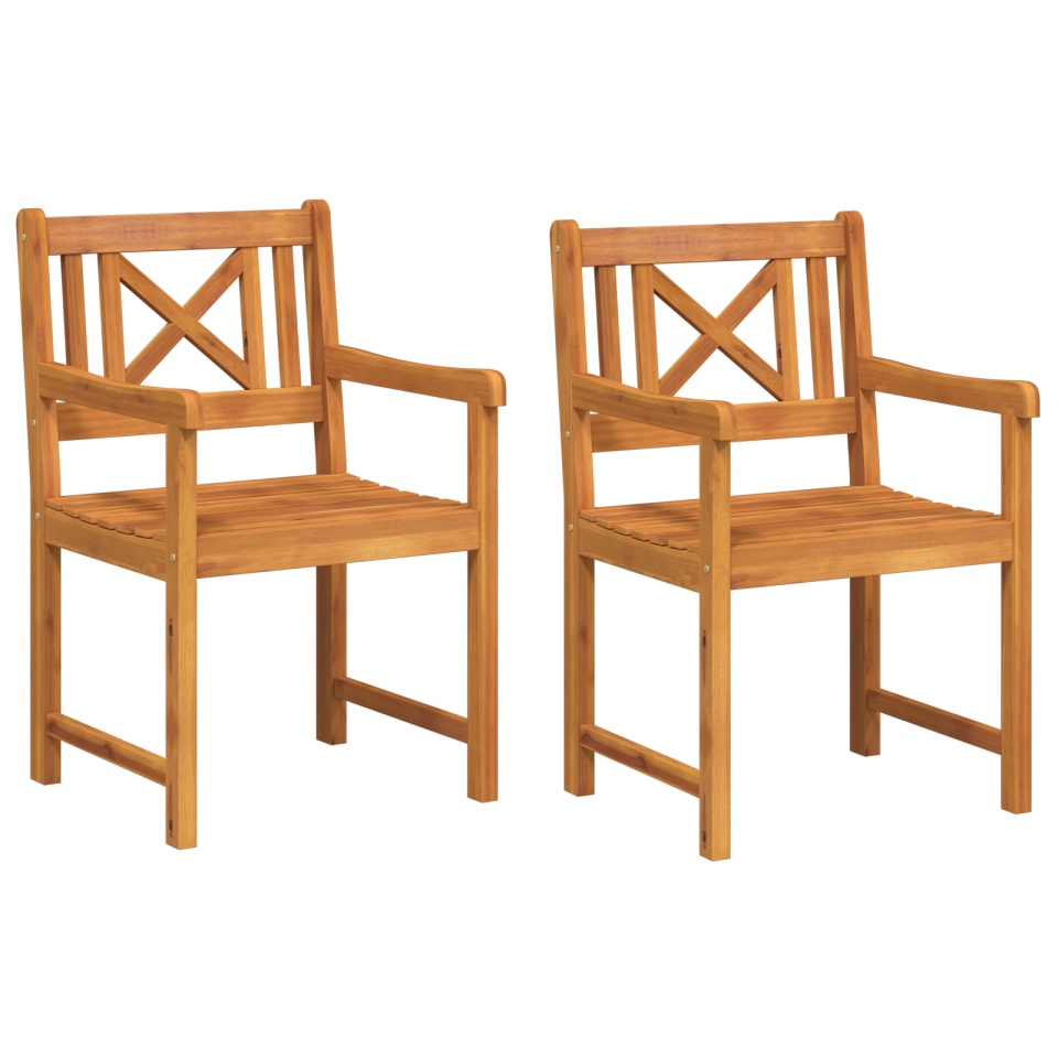 Scaune de grădină 2 buc 56x56x90 cm Lemn masiv de Acacia - 1 | YEO